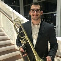 Matthew Burrows - Trombone he/him/his In the Iowa/Illinois Area performing and studying trombone all the way to Seventh position and back!